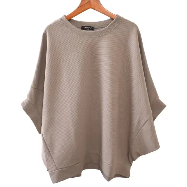 Women's Top T shirt Sunken Stripe Brown - Shop at LoveMi