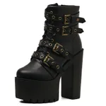 Autumn Winter Sexy Nightclub Platform Martin Boots - Black