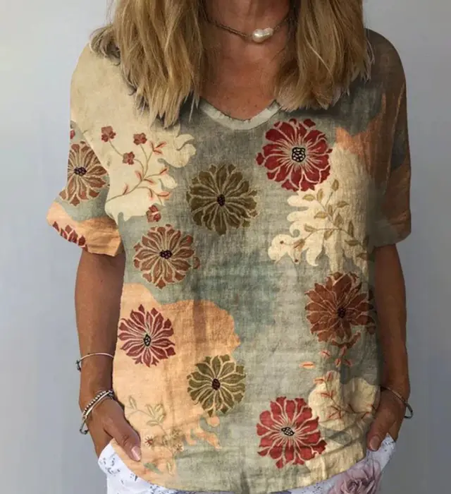 Women's Personality Printed Crew Neck Top Style 10 - Shop at LoveMi
