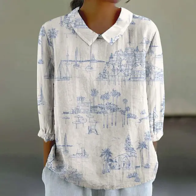 Women's Fashionable Retro Floral Print Shirt Xl2462Hyh12 - Shop at LoveMi