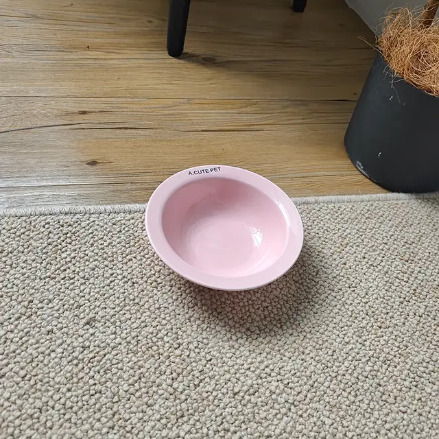 Cat Water Bowl Dog Basin Anti tumble High Leg Cat Bowl Ceramic Cat Food Holder Double Bowl Pink Single Bowl B - Shop at LoveMi