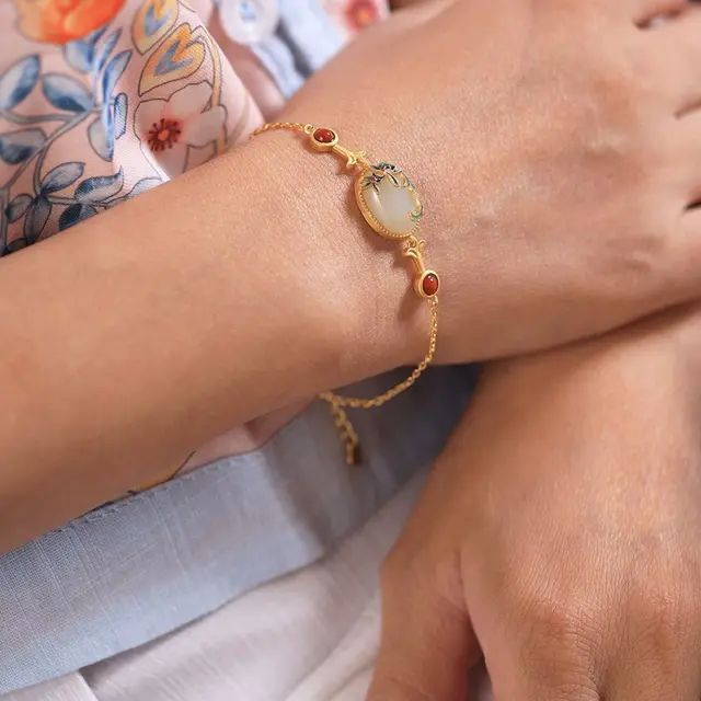 Icing On The Cake Hetian Jade Hand Accessory Bracelet Sl251 Icing On The Cake - Shop at LoveMi
