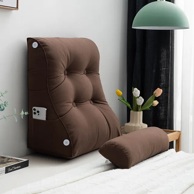 Waist Support Bedside Cushion Removable And Washable Coffee - Shop at LoveMi