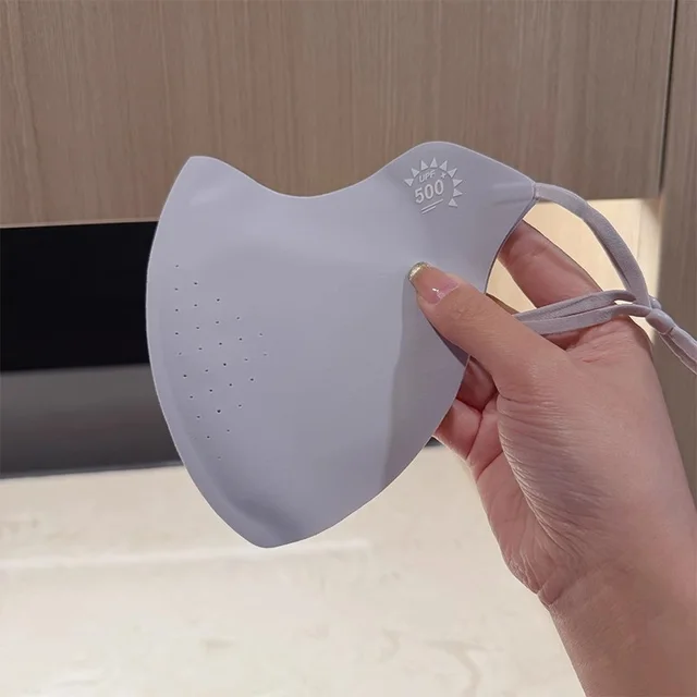 Ice Silk Sunscreen Mask UV Protection Light Rock Ash Upf500 - Shop at LoveMi