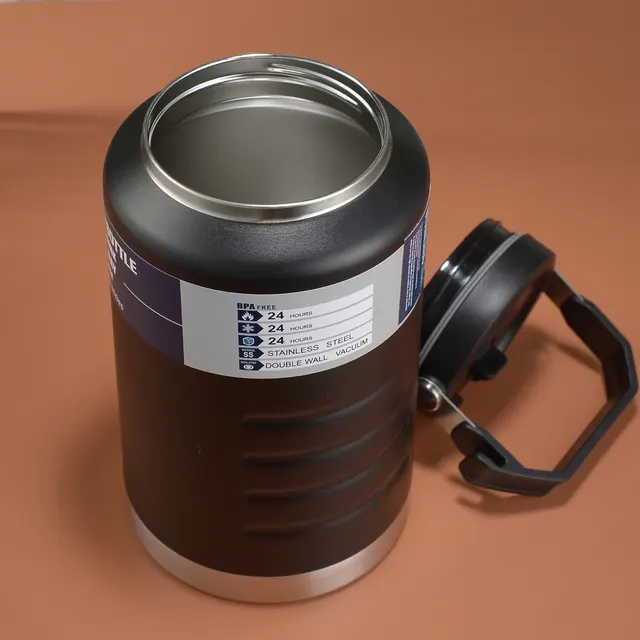 304 Stainless Steel Insulated Barrel Large Capacity Portable Black - Shop at LoveMi