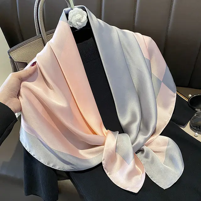 Thin Artificial Silk Patchwork Assorted Colors Silk Scarf Main Picture - Shop at LoveMi
