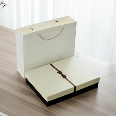 Tiandigai Shirt Scarf Gift Box Pearl Beige Gold Gift Bag - Shop at LoveMi