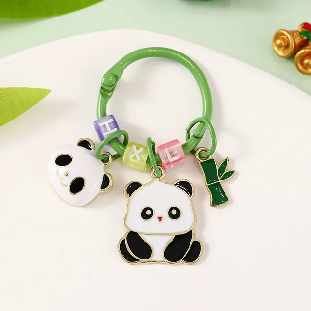 Creative Cartoon Panda Tag Pendant Cute Car Key Ring Lovely Panda - Shop at LoveMi