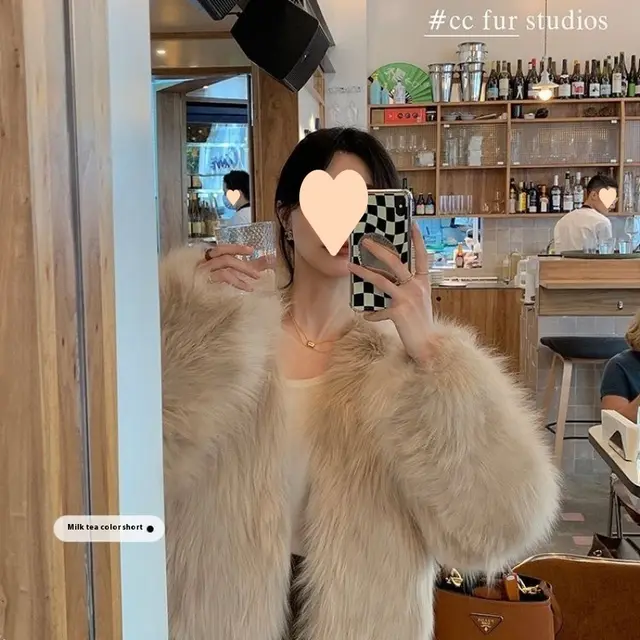 Young Coat Woolen Net Women's Winter Short Korean Style Ness Milk Tea Color - Shop at LoveMi