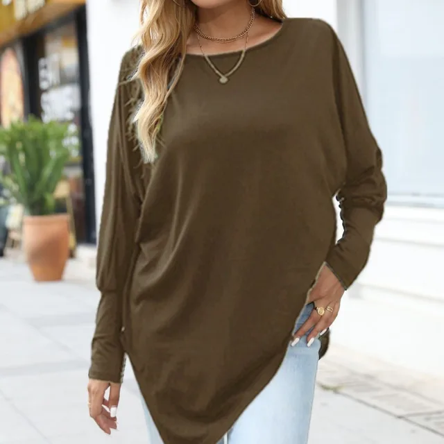 Casual Loose Plus Size Fat Top Brown - Shop at LoveMi