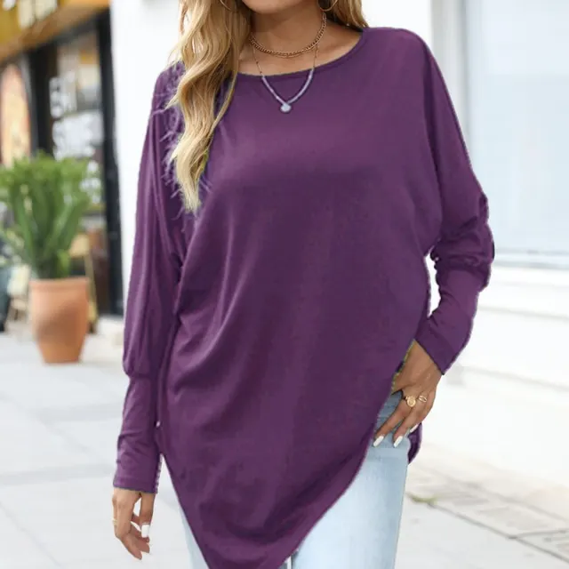 Casual Loose Plus Size Fat Top Purple - Shop at LoveMi