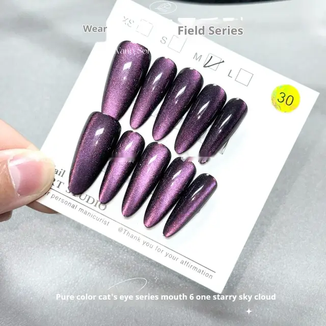 Solid Color Cat Eye 06 Starry Sky Cloud Instagram Mesh Red Purple Cat Eye Wear Armor Cm0006 Long Almond M - Shop at LoveMi