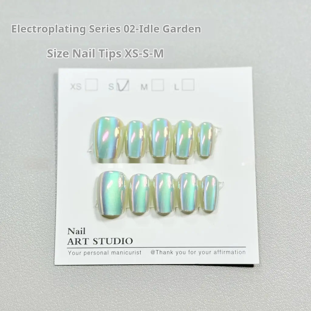 Electroplating Cat's Eye 02 Idle Court Wild Wadding Aurora Nail Wear Nail - Short Ladder S - View 1