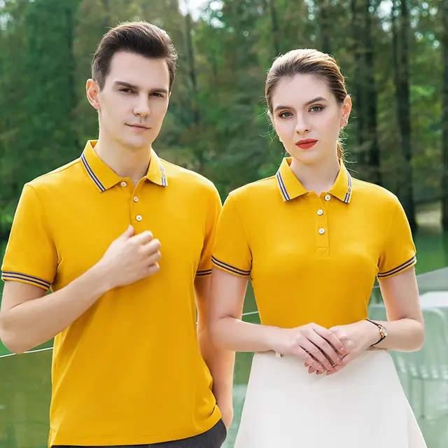 Polo Shirt Summer Long staple Cotton Overalls 2266 Yellow - Shop at LoveMi