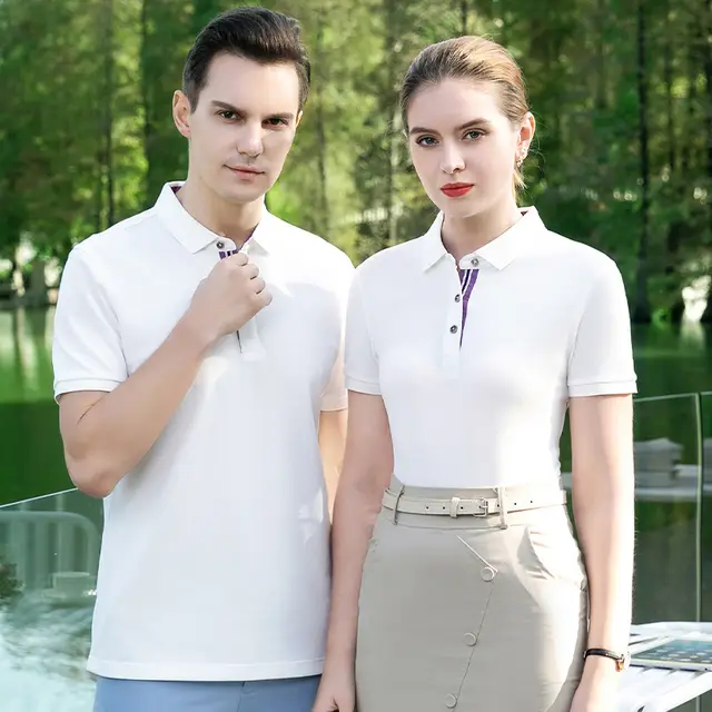 Polo Shirt Summer Long staple Cotton Overalls 2268 White - Shop at LoveMi