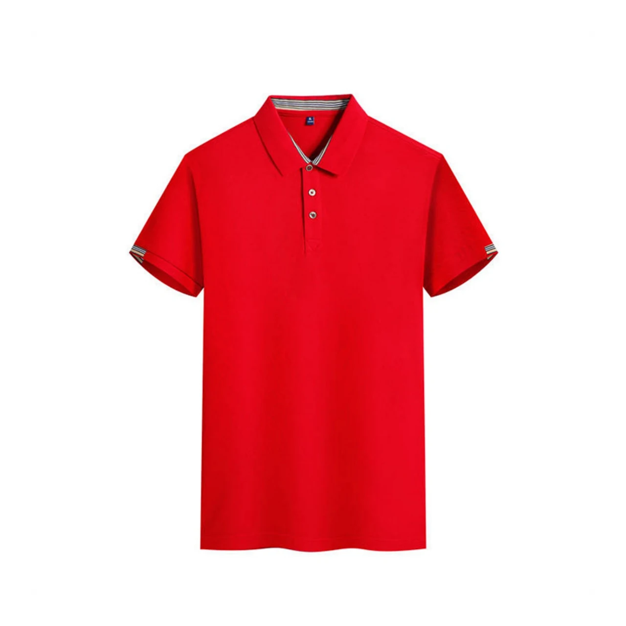 Polo Shirt Summer Long-staple Cotton Overalls - 2269 Red