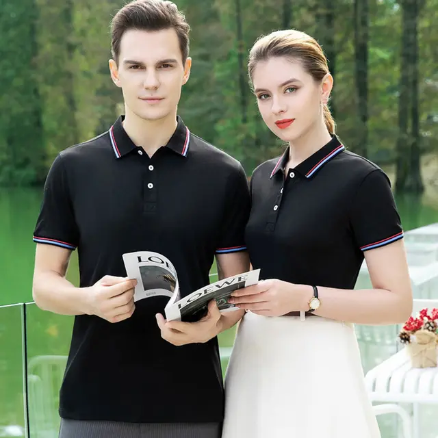 Polo Shirt Summer Long staple Cotton Overalls 2281 Black - Shop at LoveMi
