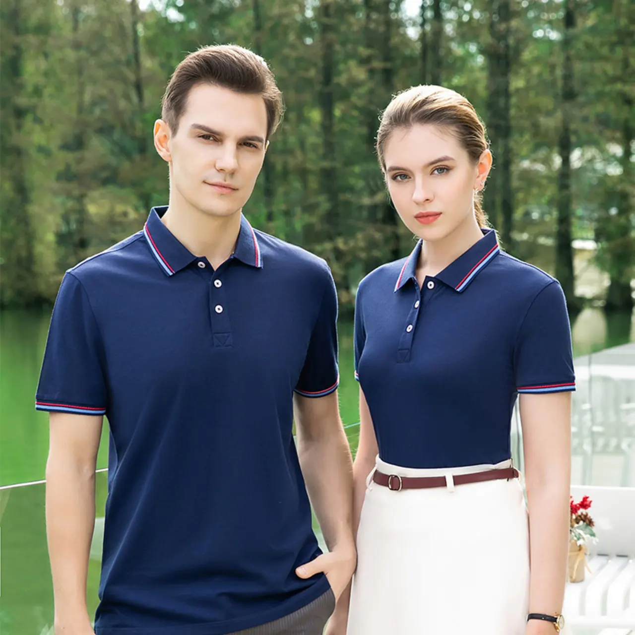 Polo Shirt Summer Long-staple Cotton Overalls - 2281 Navy Blue