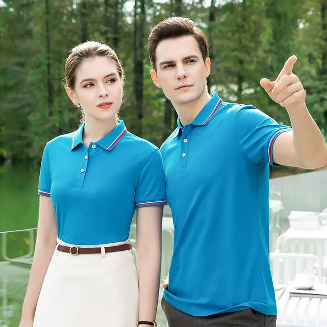 Polo Shirt Summer Long staple Cotton Overalls 2281 Light Blue - Shop at LoveMi