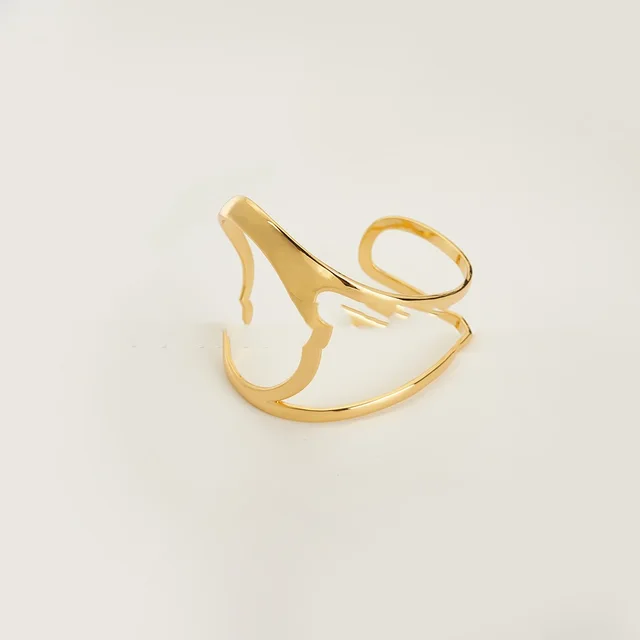 18K Gold Plating Brass Geometric Hollow Line Palm Bracelet Gold - Shop at LoveMi