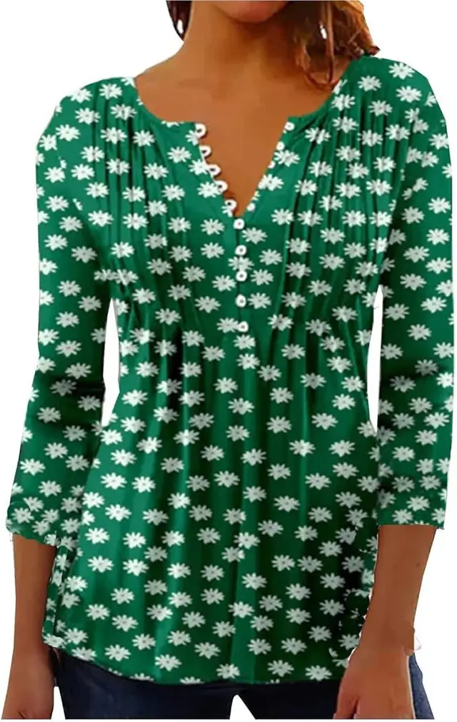 Women's Single breasted Fashion V neck Half sleeve Top Zxhd93 - Shop at LoveMi