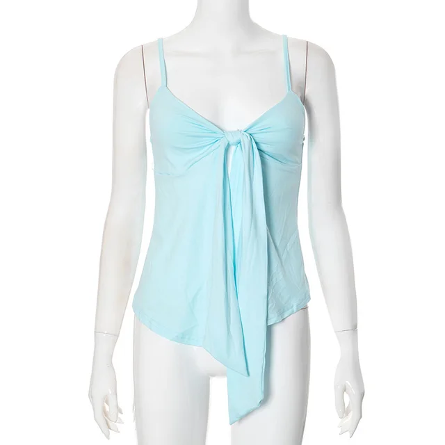 Fashion New Solid Color Sling Top For Women Blue - Shop at LoveMi