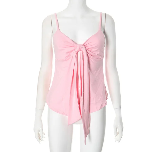 Fashion New Solid Color Sling Top For Women Pink - Shop at LoveMi