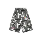 New Retro Simple Loose Camouflage Workwear Shorts - White Camo
