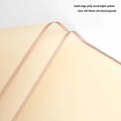 Flower Packaging Golden Edge Jelly Mask Waterproof Translucent Printed Cellophane Goose Yellow - Shop at LoveMi