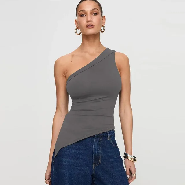 Women's Irregular Slit Design High grade Top Creamy White - Shop at LoveMi