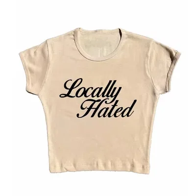 Women's Letter Printed Slim Fit Slimming Top T shirt Beige - Shop at LoveMi