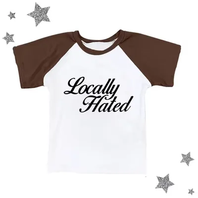 Women's Letter Printed Slim Fit Slimming Top T shirt Brown - Shop at LoveMi