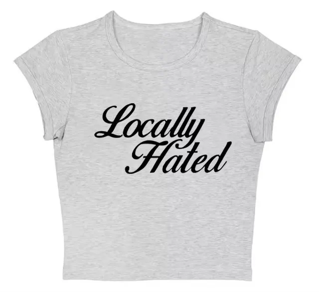 Women's Letter Printed Slim Fit Slimming Top T shirt Gray - Shop at LoveMi