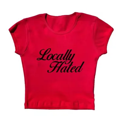 Women's Letter Printed Slim Fit Slimming Top T shirt Red - Shop at LoveMi