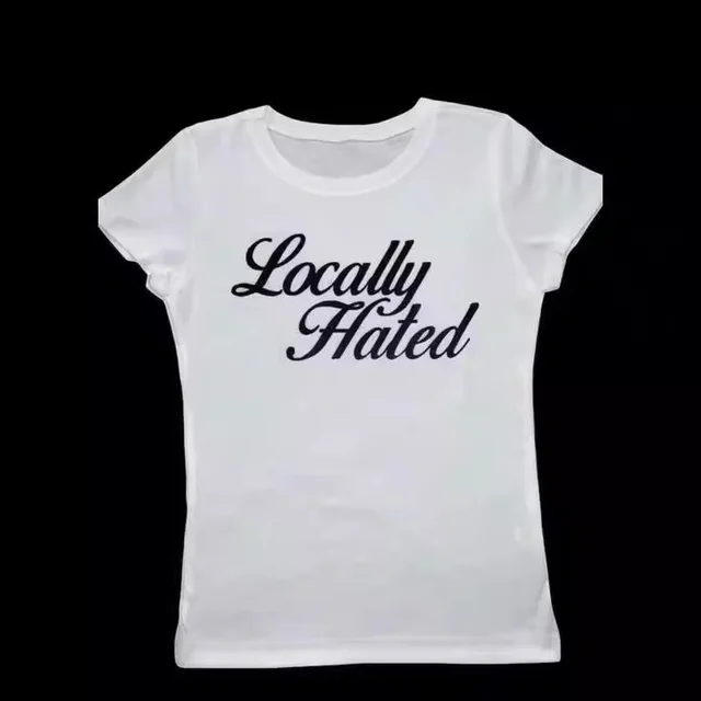 Women's Letter Printed Slim Fit Slimming Top T shirt White - Shop at LoveMi