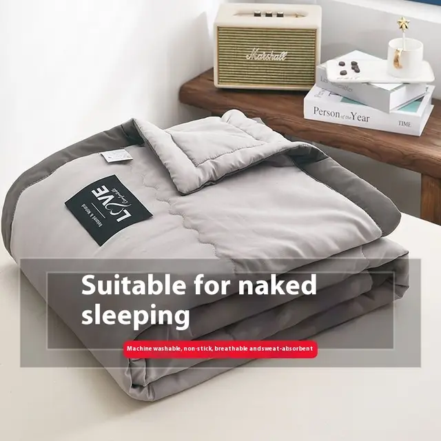 Summer Quilt Airable Cover Washed Cotton Duvet Double Thin Silver Gray - Shop at LoveMi