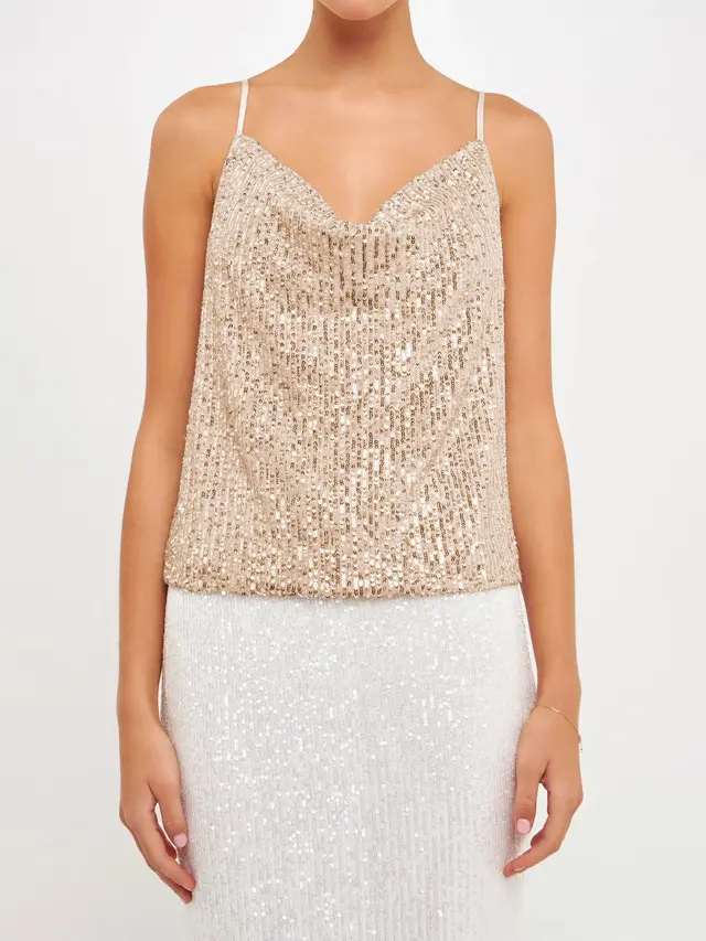 Fashion Women's Sequins Glitter Camisole Top Star - Shop at LoveMi