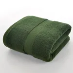 Plain Cotton Bath Towel Bath Towels Soft Absorbent - Dark Green