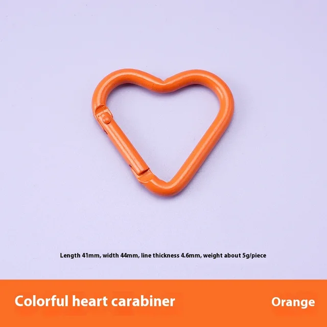 Love Heart Climbing Button Carabiner Heart shaped Aluminum Alloy DIY Water Bottle Buckle Keychain Accessories 8 Orange - Shop at LoveMi