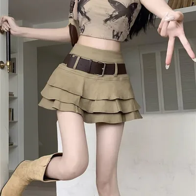 Style Tiered Skirt Female Spring And Summer Dopamine Red - Shop at LoveMi