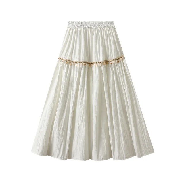 Bohemian Vacation Style Embroidered Skirt White - Shop at LoveMi
