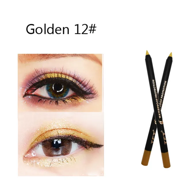 Color Eyeliner Crouching Silkworm Can Cut Eyeliner Pen Lips 12 Gold - Shop at LoveMi