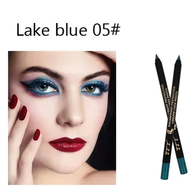 Color Eyeliner Crouching Silkworm Can Cut Eyeliner Pen Lips 5 Lake Blue - Shop at LoveMi