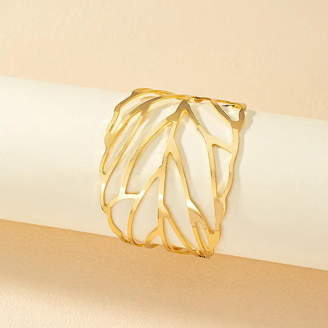 Design Leaf Bracelet For Women Vintage Jewelry S061 Golden Leaves - Shop at LoveMi