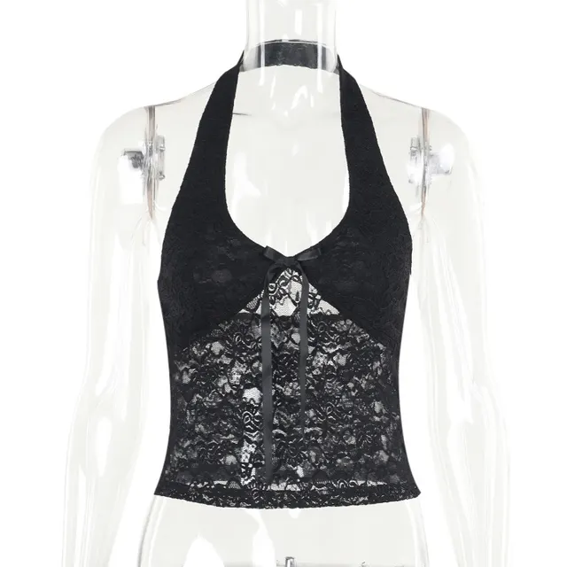Halter Lace Vest For Women Black - Shop at LoveMi