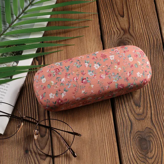 Women's Floral Vintage Myopia Glasses Case Pu Red Floral Print - Shop at LoveMi
