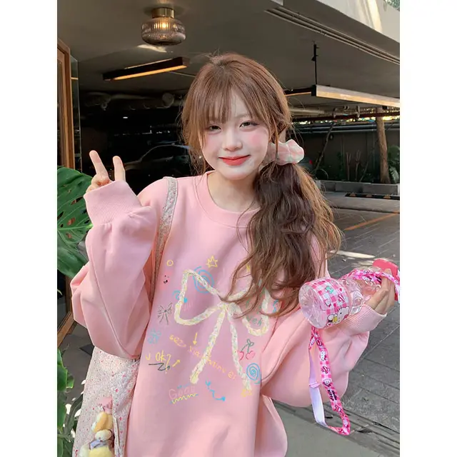 American Plus Size Thin Round Neck Sweater Women Pink Thin - Shop at LoveMi