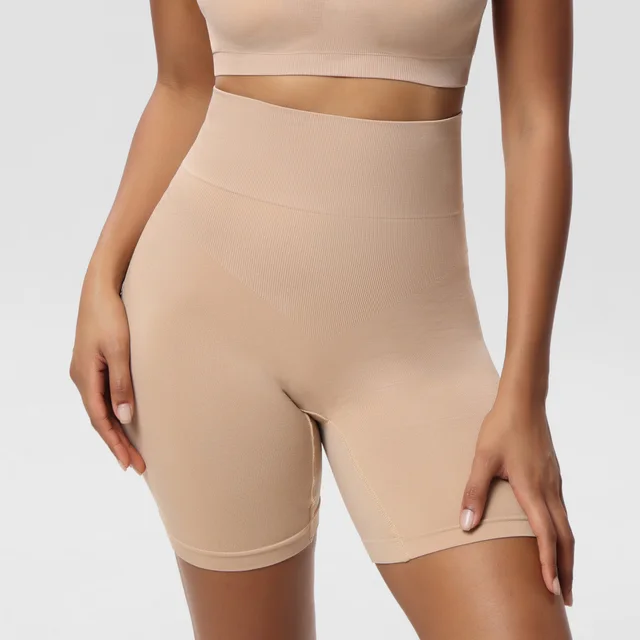 Plus Size Belly Contracting And Hip Lifting Pants Postpartum High Waist Belly Contracting Skin Color - Shop at LoveMi