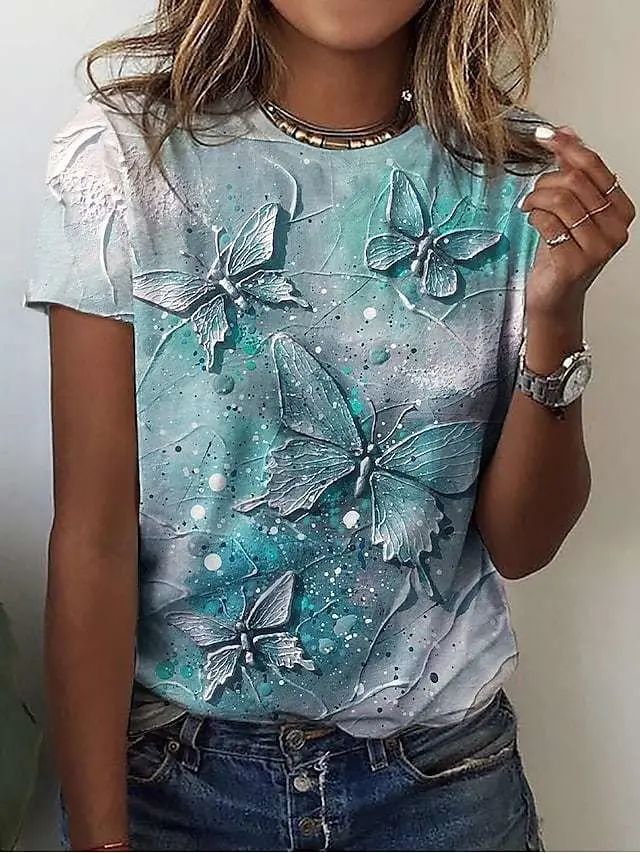 Cute Owl Pattern 3D Printed Round Neck Short Sleeve Q3Wtxya07Op031602 - Shop at LoveMi