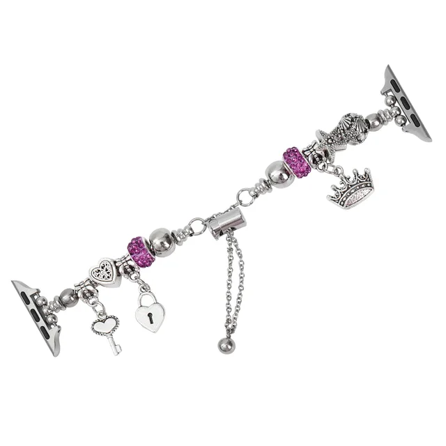 Metal Bracelet Style Strap Adjustable Rose Red - Shop at LoveMi